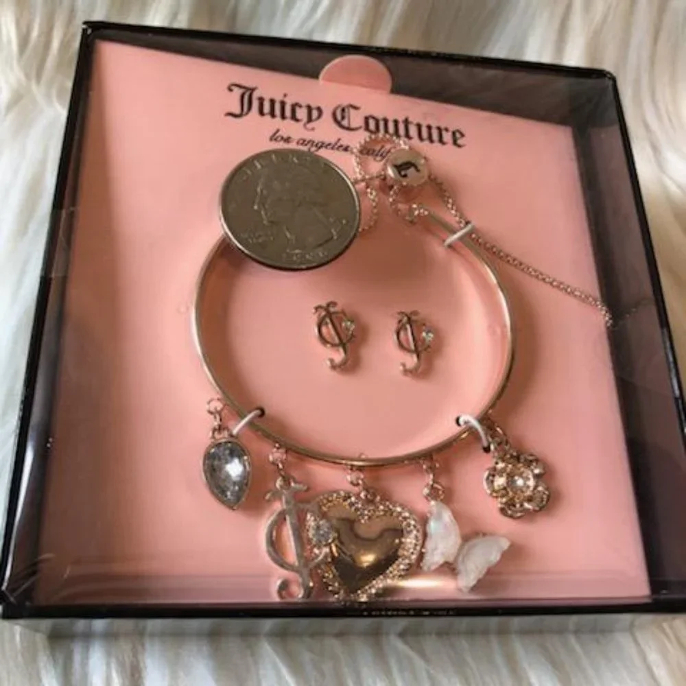 Juicy Couture Slider Charm Bracelet & Earring Set